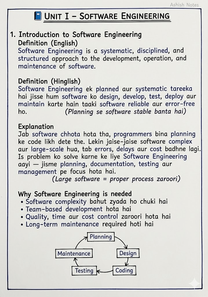 Software Engineering Premium Notes Kmclu Lucnow