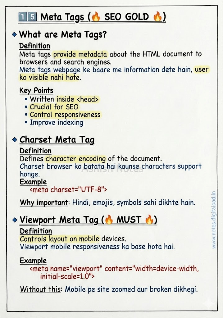 HTML Handwritten Notes