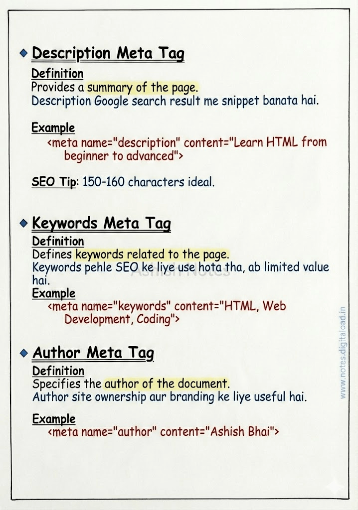 HTML Handwritten Notes