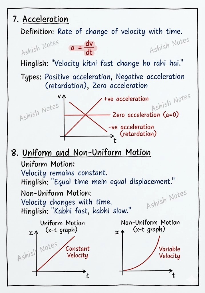 Motion in a Straight Line Physics Notes