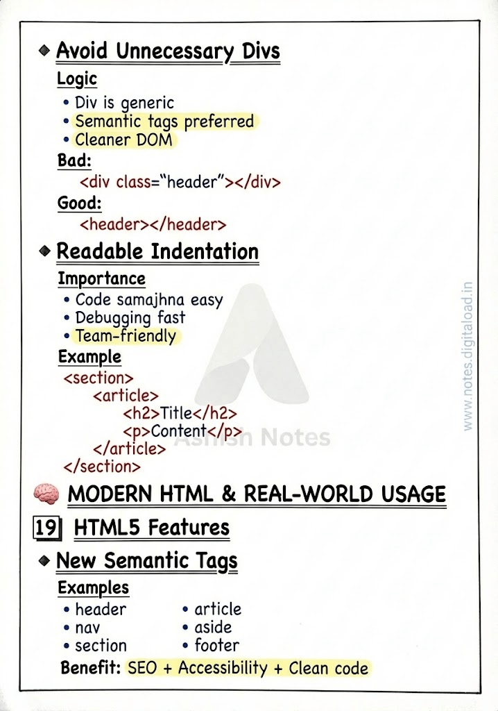 HTML Handwritten Notes