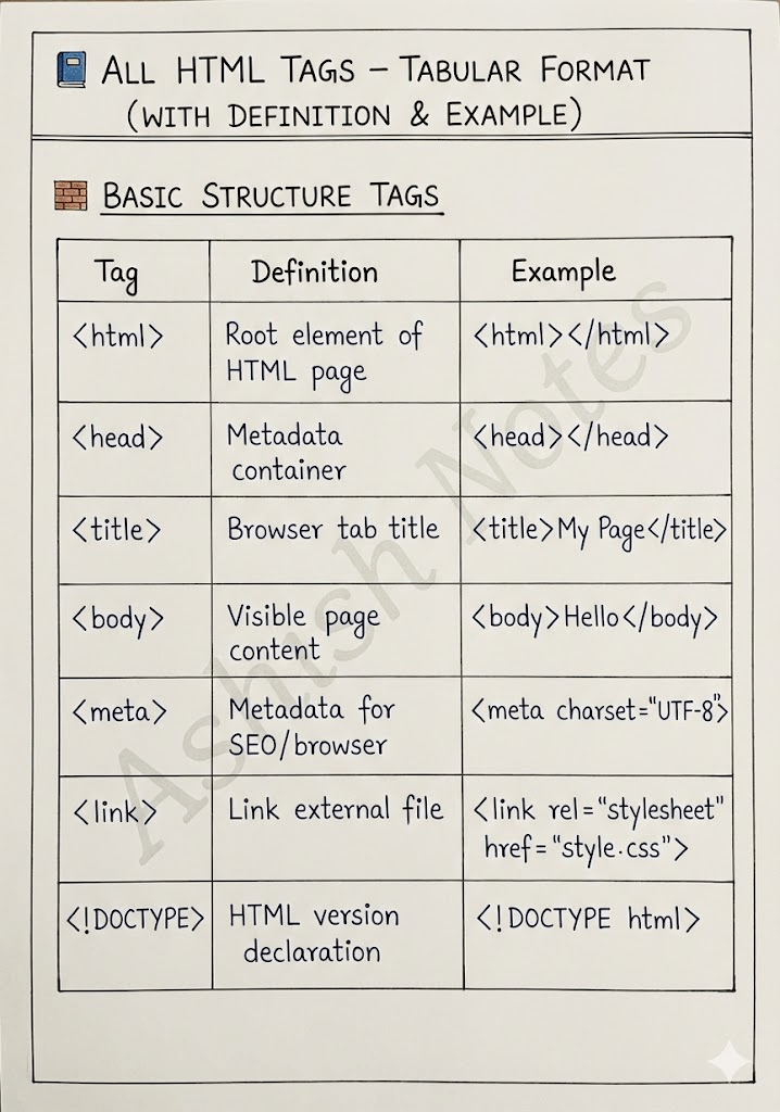 HTML Handwritten Notes