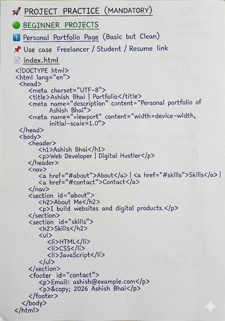 HTML Handwritten Notes