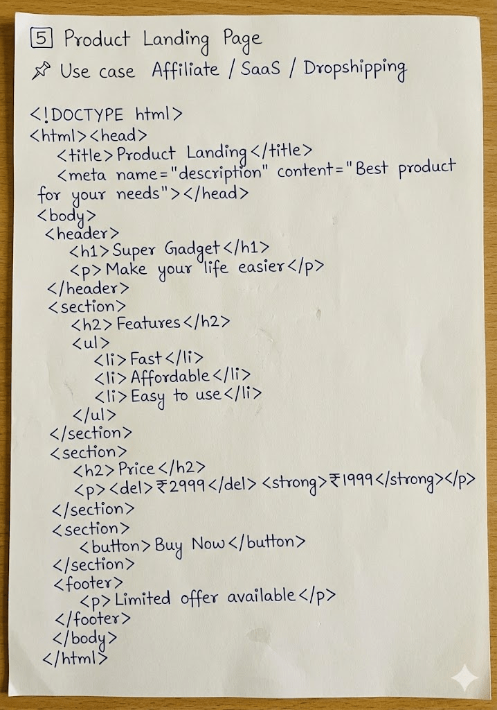 HTML Handwritten Notes