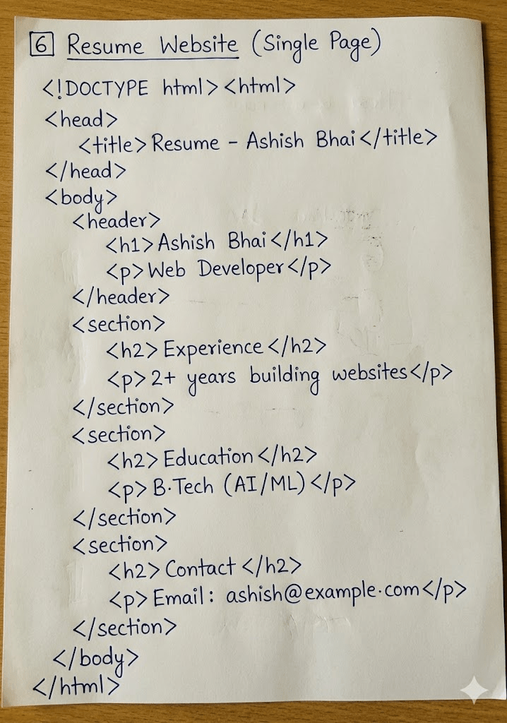 HTML Handwritten Notes