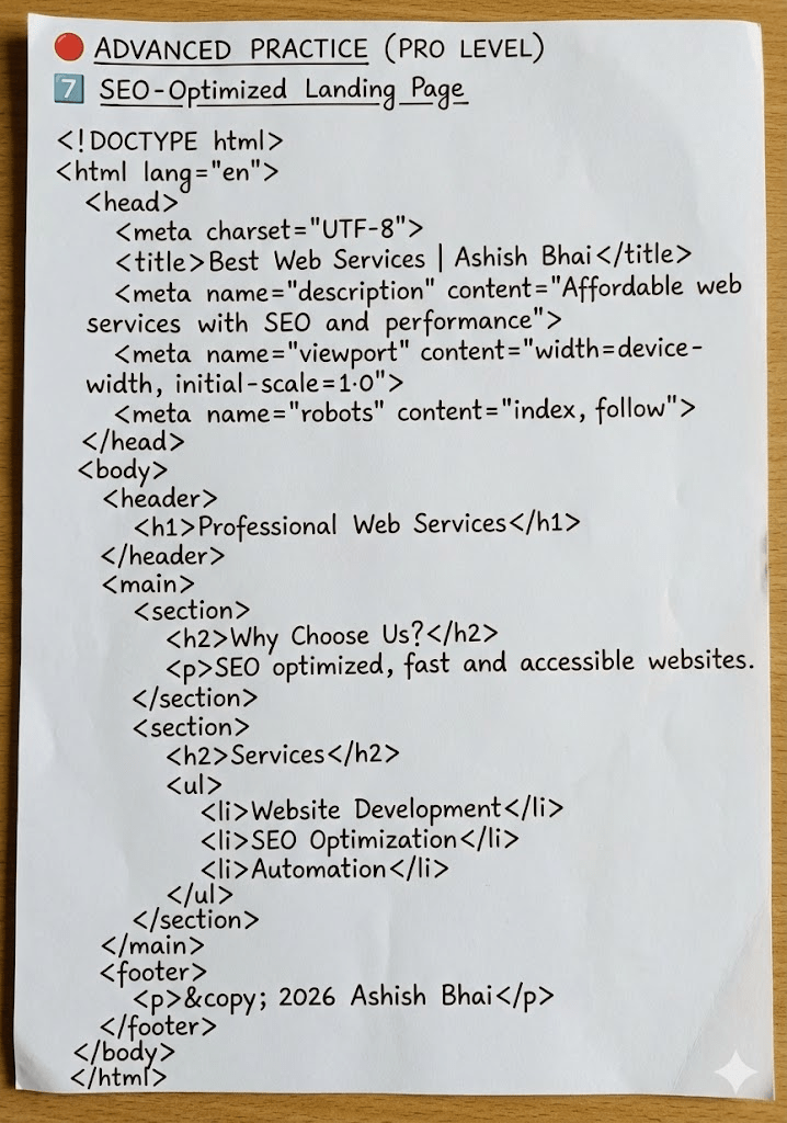 HTML Handwritten Notes