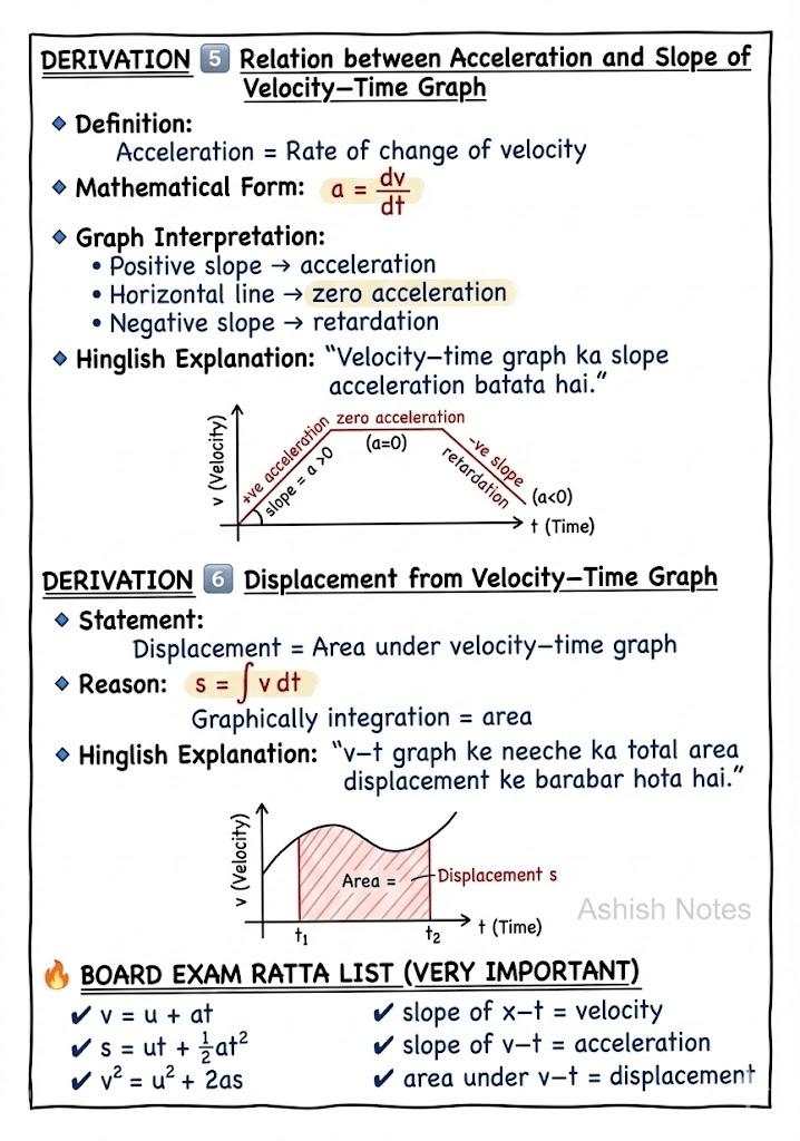 Motion in a Straight Line Physics Notes