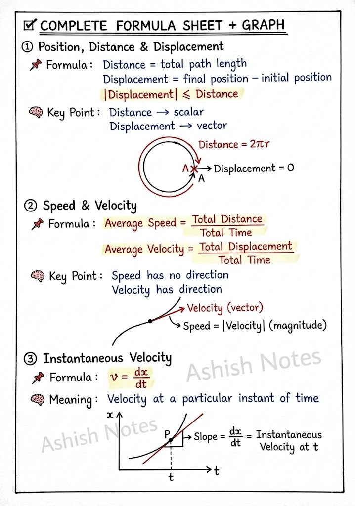 Motion in a Straight Line Physics Notes