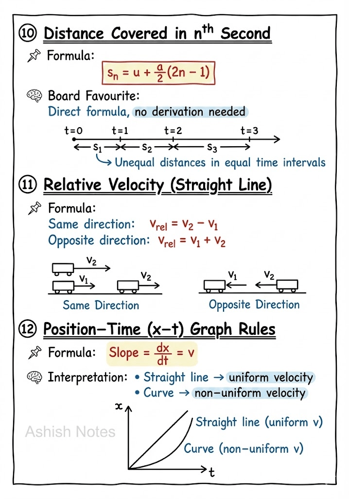 Motion in a Straight Line Physics Notes