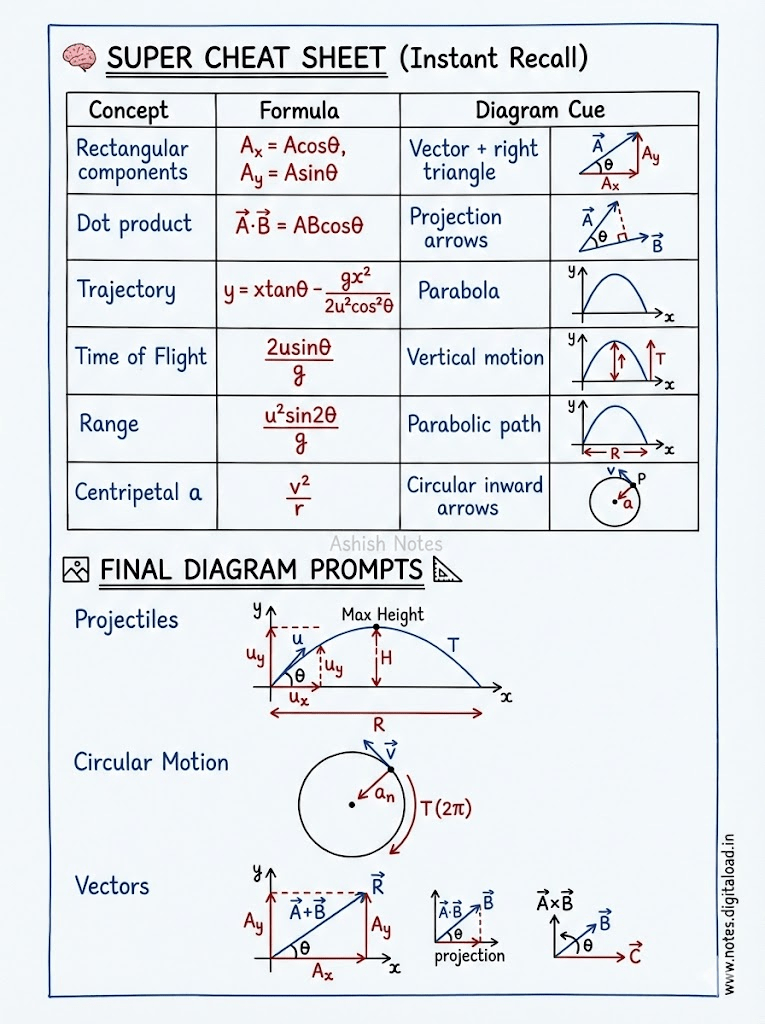 Motion In Plain class 11 Notes