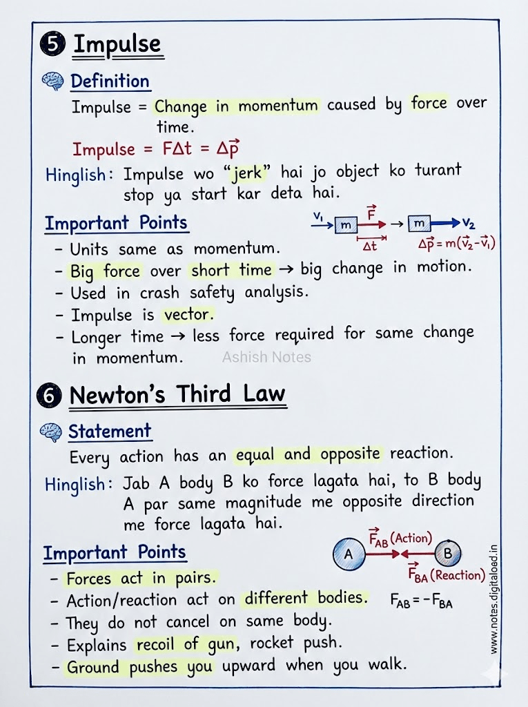 Law of motions Notes