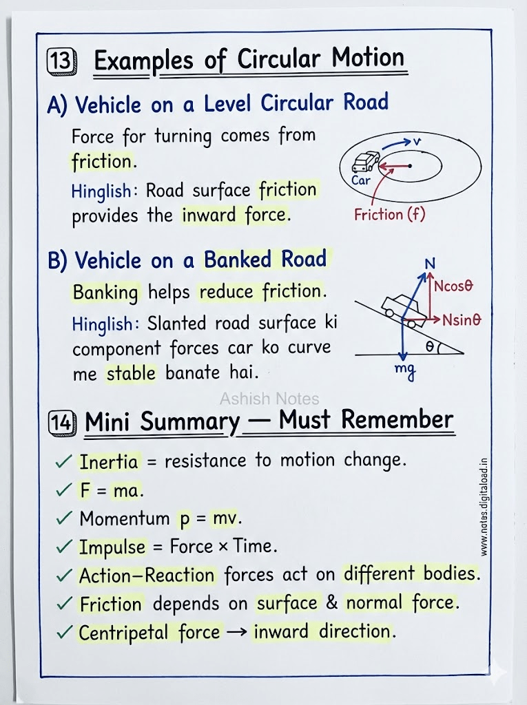 Law of motions Notes
