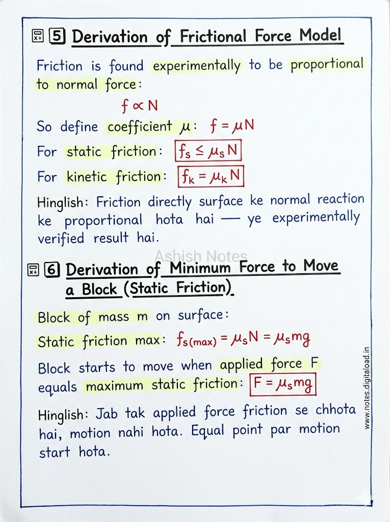Law of motions Notes