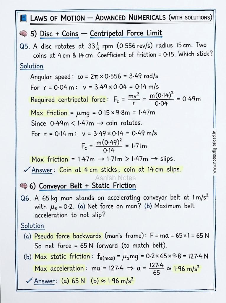 Law of motions Notes