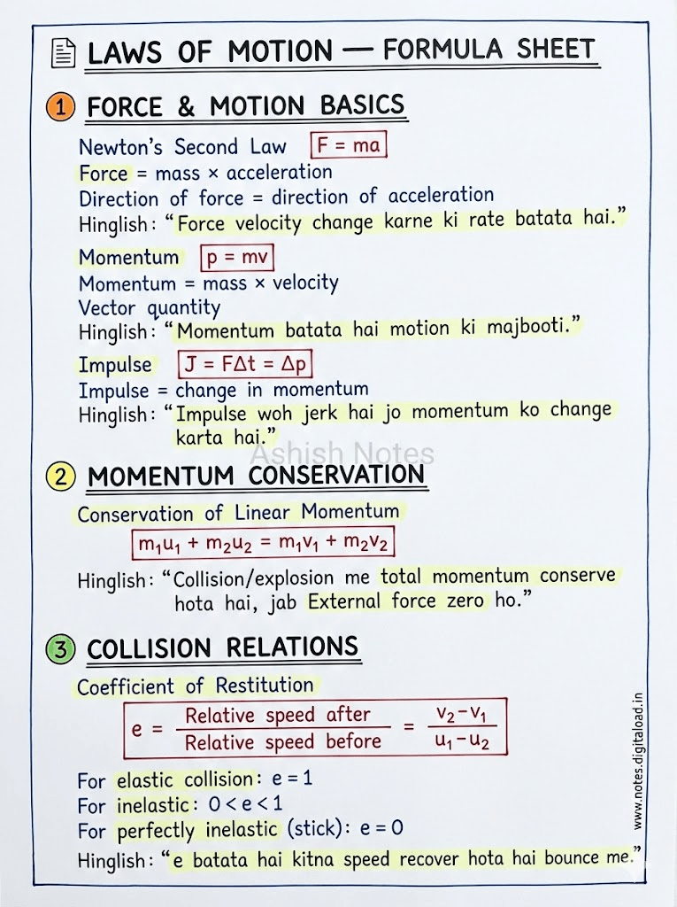 Law of motions Notes