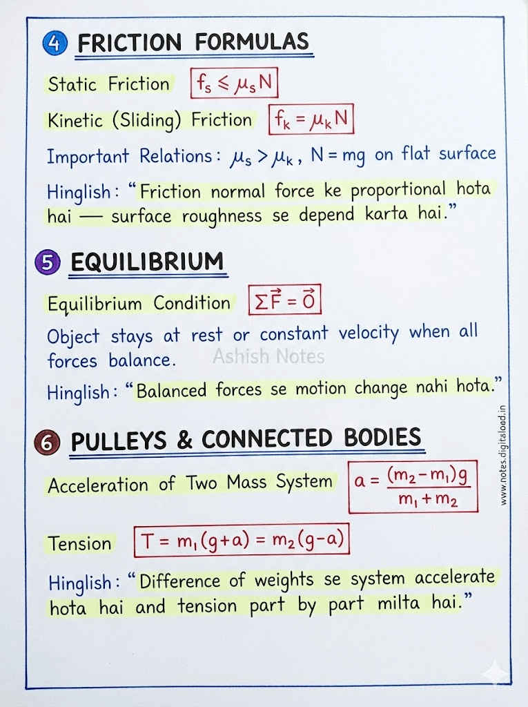 Law of motions Notes