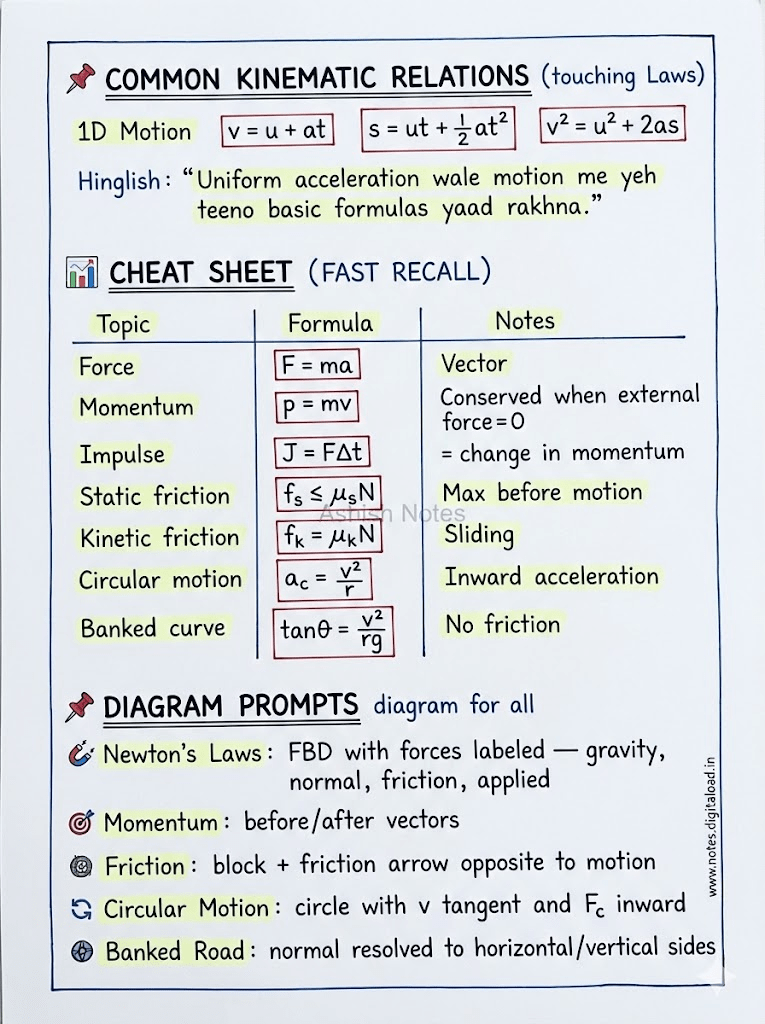 Law of motions Notes